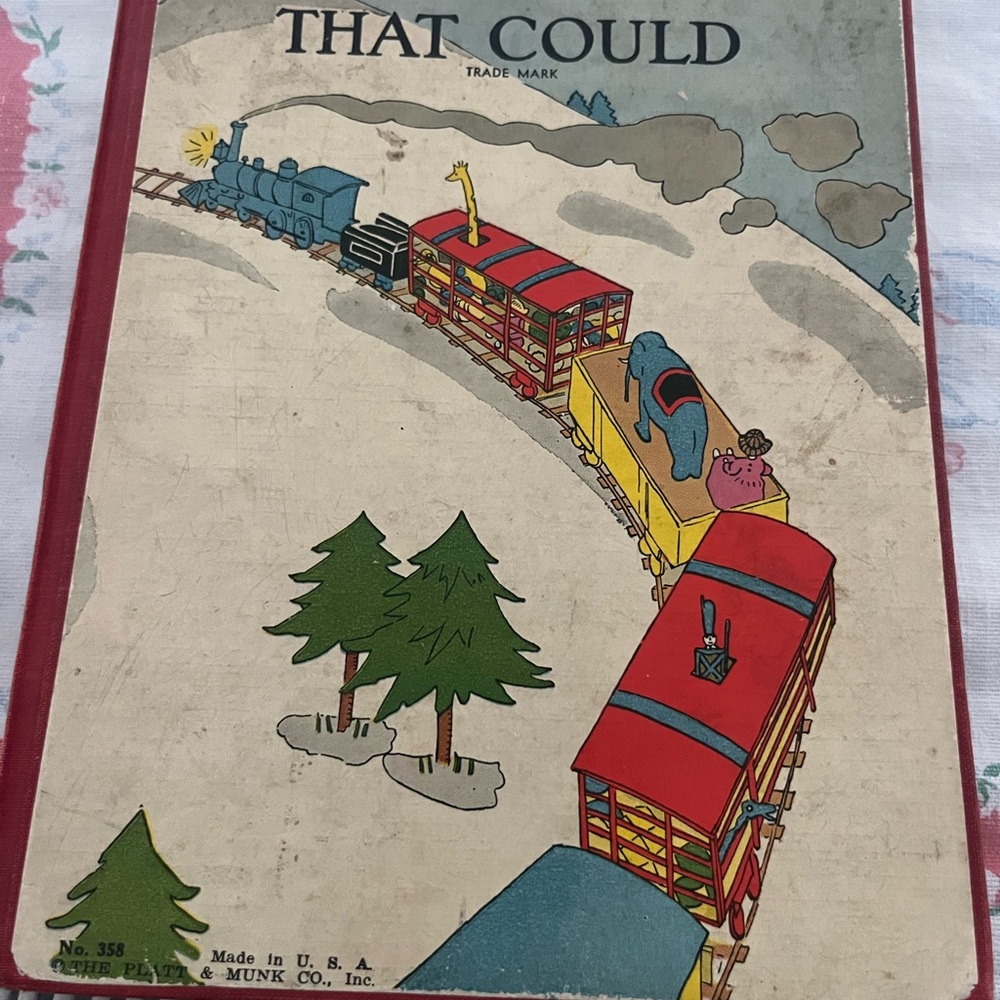 Classic Children's Book with Colorful Train Illustration